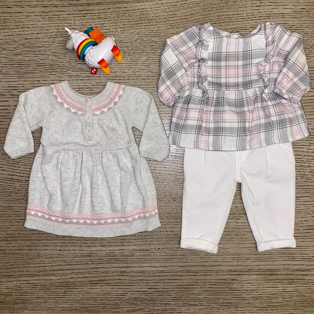 Pink/Gray/Winter White Capsule Wardrobe 0-3 months